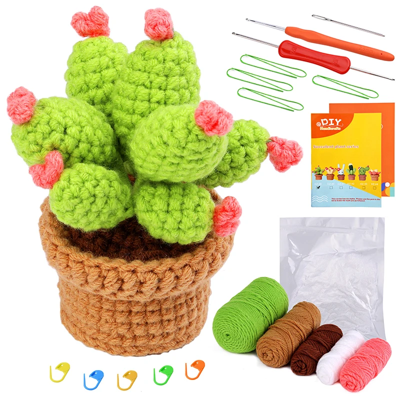 Crochet Beginner Kit Cactus Succulent Beginner Crochet Kit With