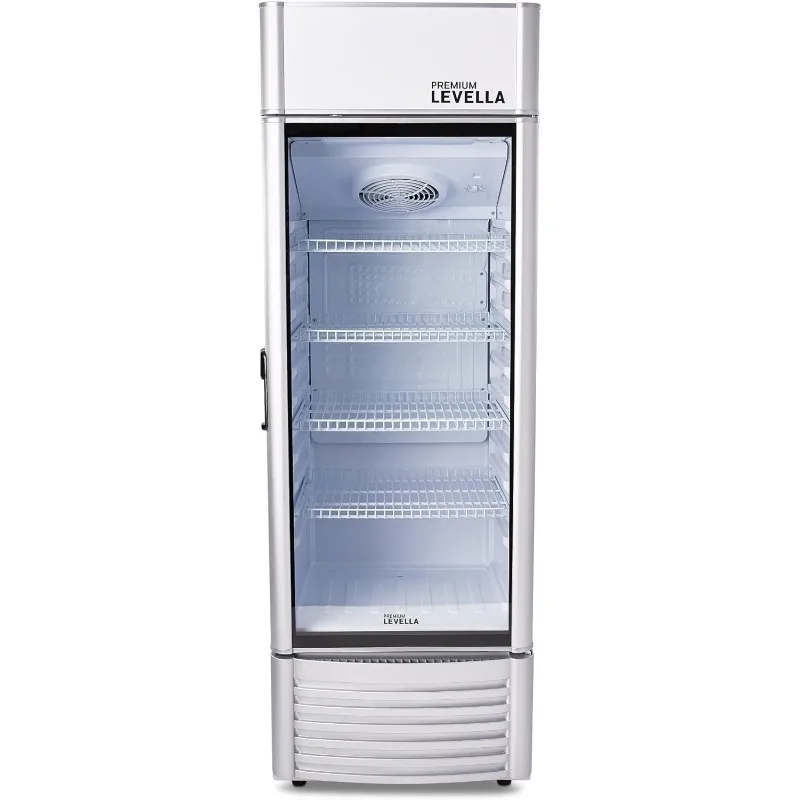 PRF90DX Glass Door Display Refrigerator 9.0 cu ft Commercial Beverage Cooler Merchandiser With Customizable Lightbox - Silver 4