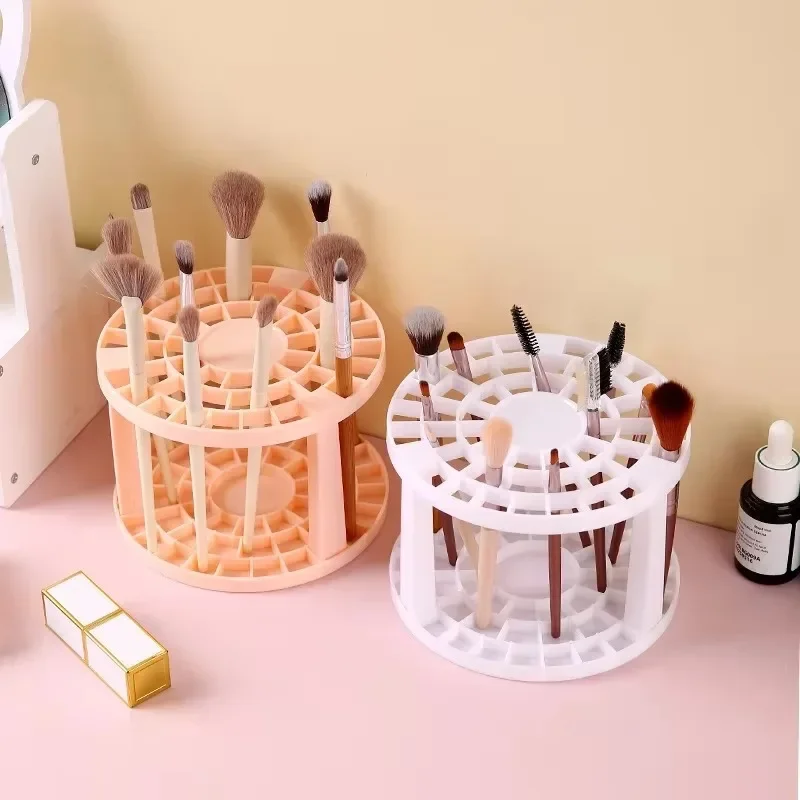 1Pc Multifunction Large-Capacity Cosmetic Brush Holder Makeup Brush Storage Air-Dry Stand Rack Table Pen Paintbrush Organizer