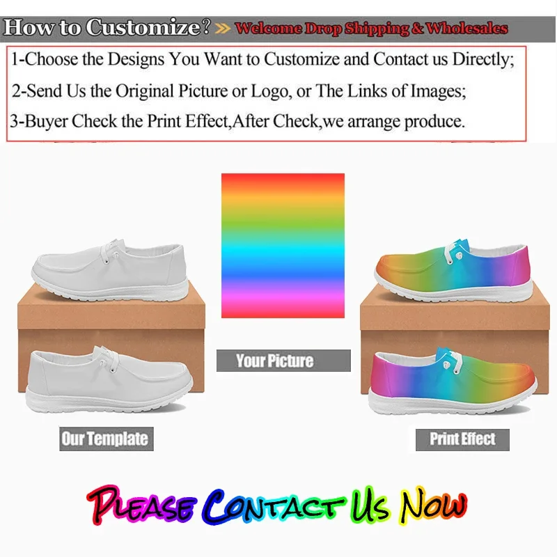 Custom Shoes Womens Lace Up Flats Lightweight Comfortable Shoes For Men Customize Your Name/Logo/Picture Casual Sneakers Zapatos