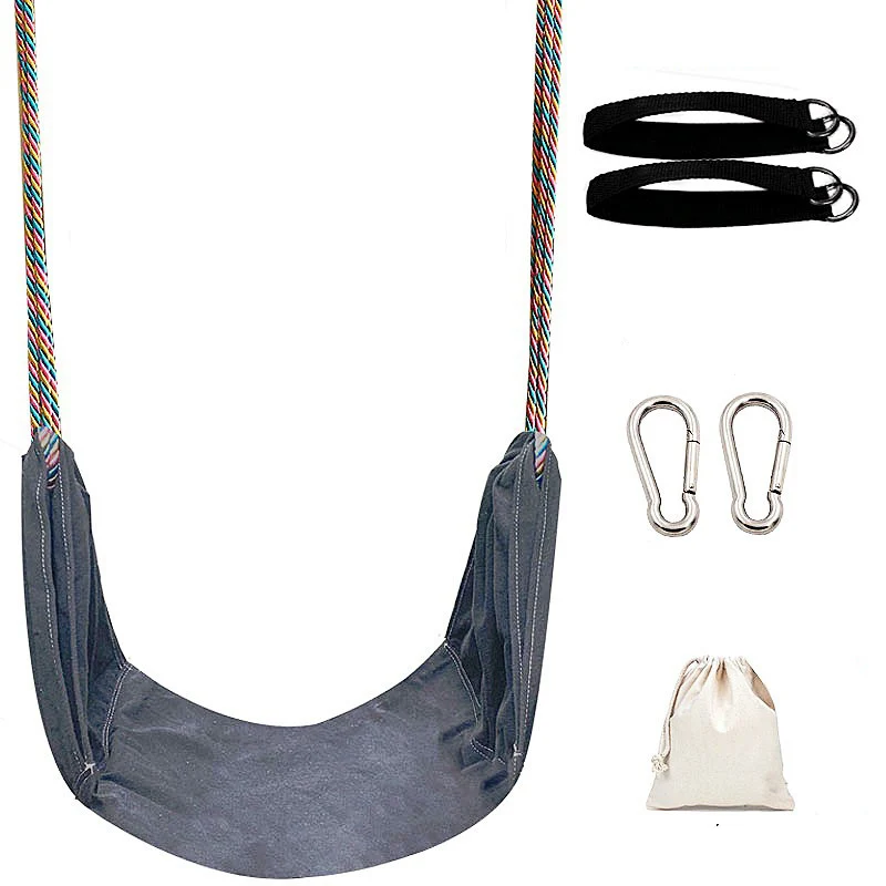 

Child Outdoor Garden Tree Swing Rope Seat For Kids Toy Multicolor Cotton Pad Rainbow Rope Hanging Swing Indoor Outdoor Furniture