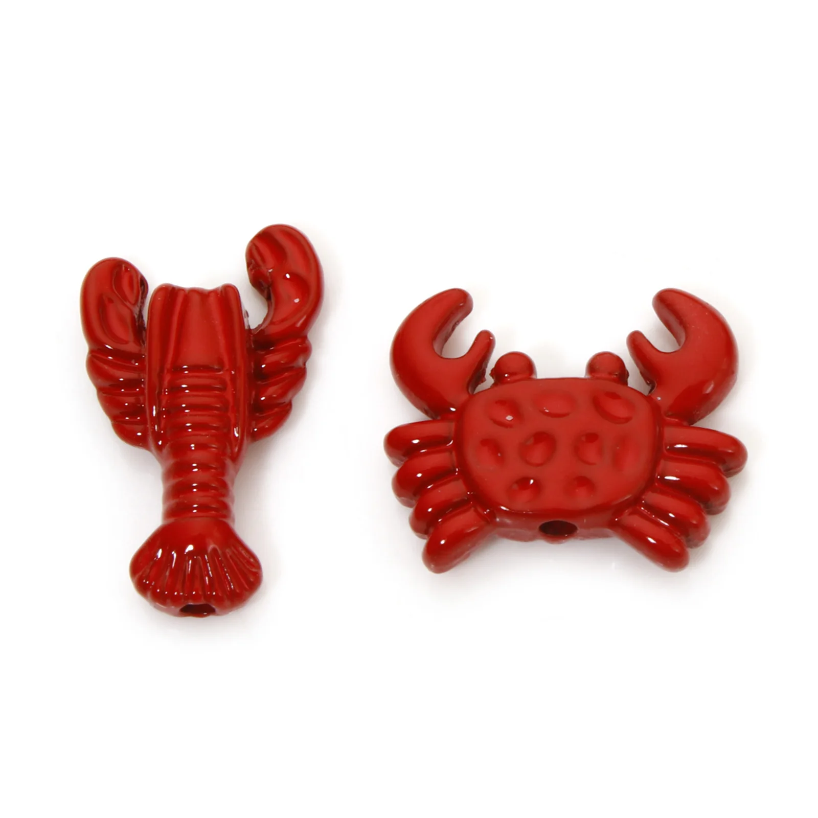 10 Stück Zinklegierung Ozeanrot Hummer Krabbe Schmuck Charms Anhänger Perlen für DIY Schmuck Armbänder Halskette Herstellung von Erkenntnissen