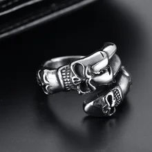 

Gothic Dragon Claw Skull Ring For Men Fashion Creative 316L Stainless Steel Skull Ghost Head Motorcycle Biker Ring Jewelry Gift