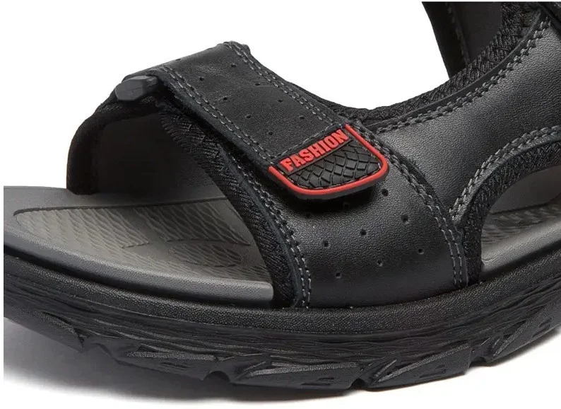 Herren Ledersandalen Sommer Open Toe Outdoor Sandalen Walking Wandern Trekking Sandalen Strandschuhe Bequem_voghion.com