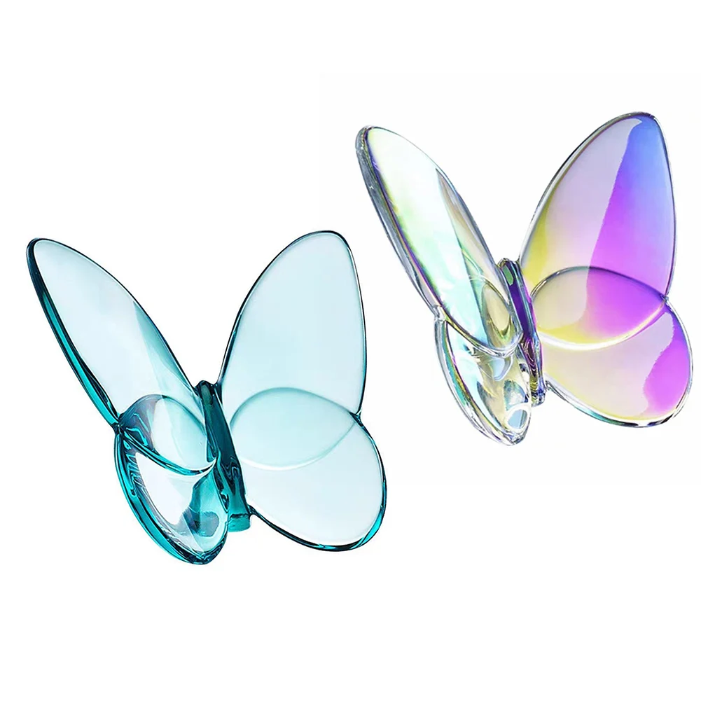 

Стеклянная Хрустальная счастливая бабочка, Вибрирующая с ярким цветом, искусственный кристалл, свадебные подарки «сделай сам», украшение для дома
