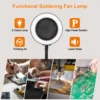 NEWACALOX 12V Welding Smoke Exhaust Fan with 3 Color LED Light Welding Repair Workbench Soldering Helping Hands for Soldering 5