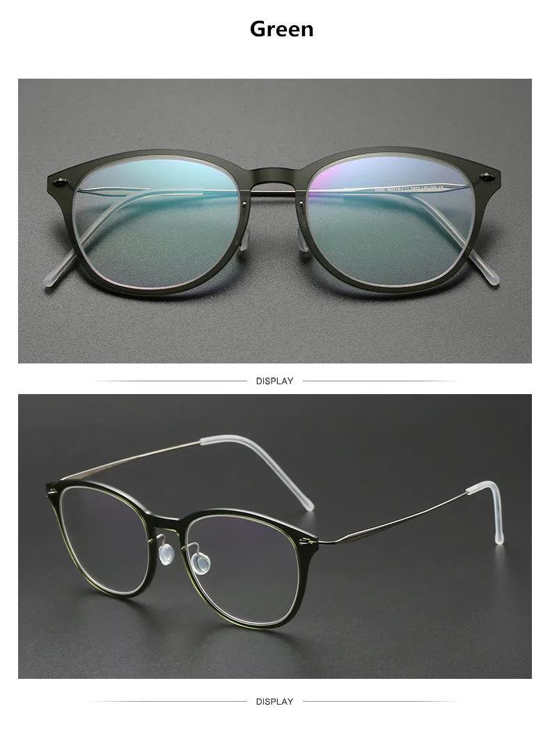 2025 Dänemark Marke Ultraleicht Schraubenlose Brillengestell Männer Frauen Quadrat 6506 Titan Acetat Brillen Designer Super Qualität – Detail 17