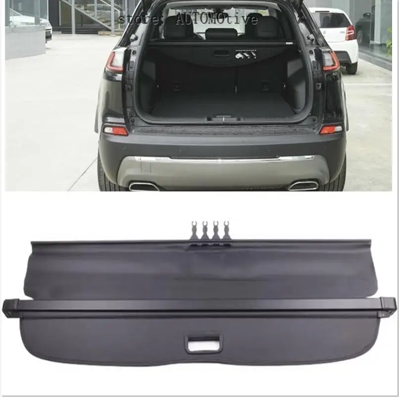

Black Rear Trunk Cargo Cover Security Shield For Jeep Cherokee 2014 2015 2016 2017 2018 (NOT Fit For Grand Cherokee model)