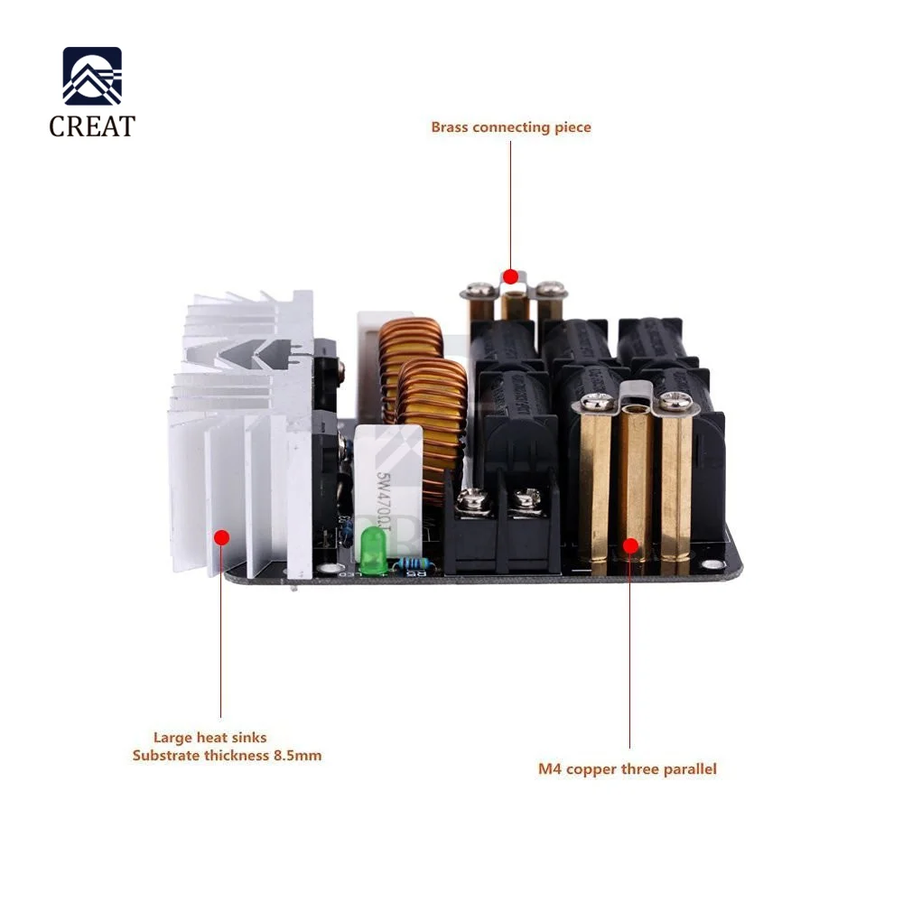 Modulo Riscaldamento A Induzione ZVS - 12V-48V, 1000W, Con Bobina In Ottone - Foto 2