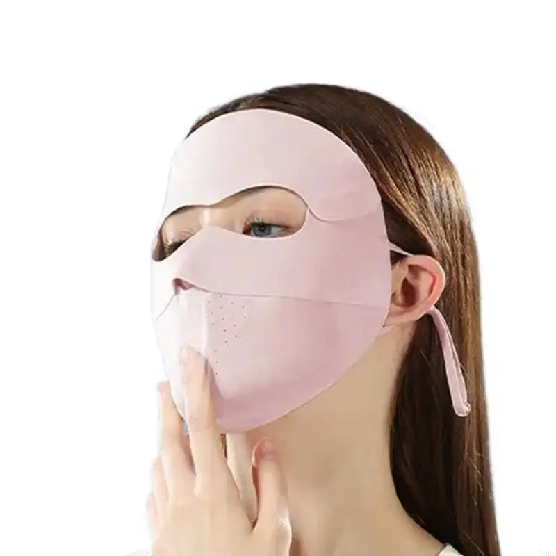 N5KB Detachable Sunscreen Mask Face Cover with Detachable Forehead