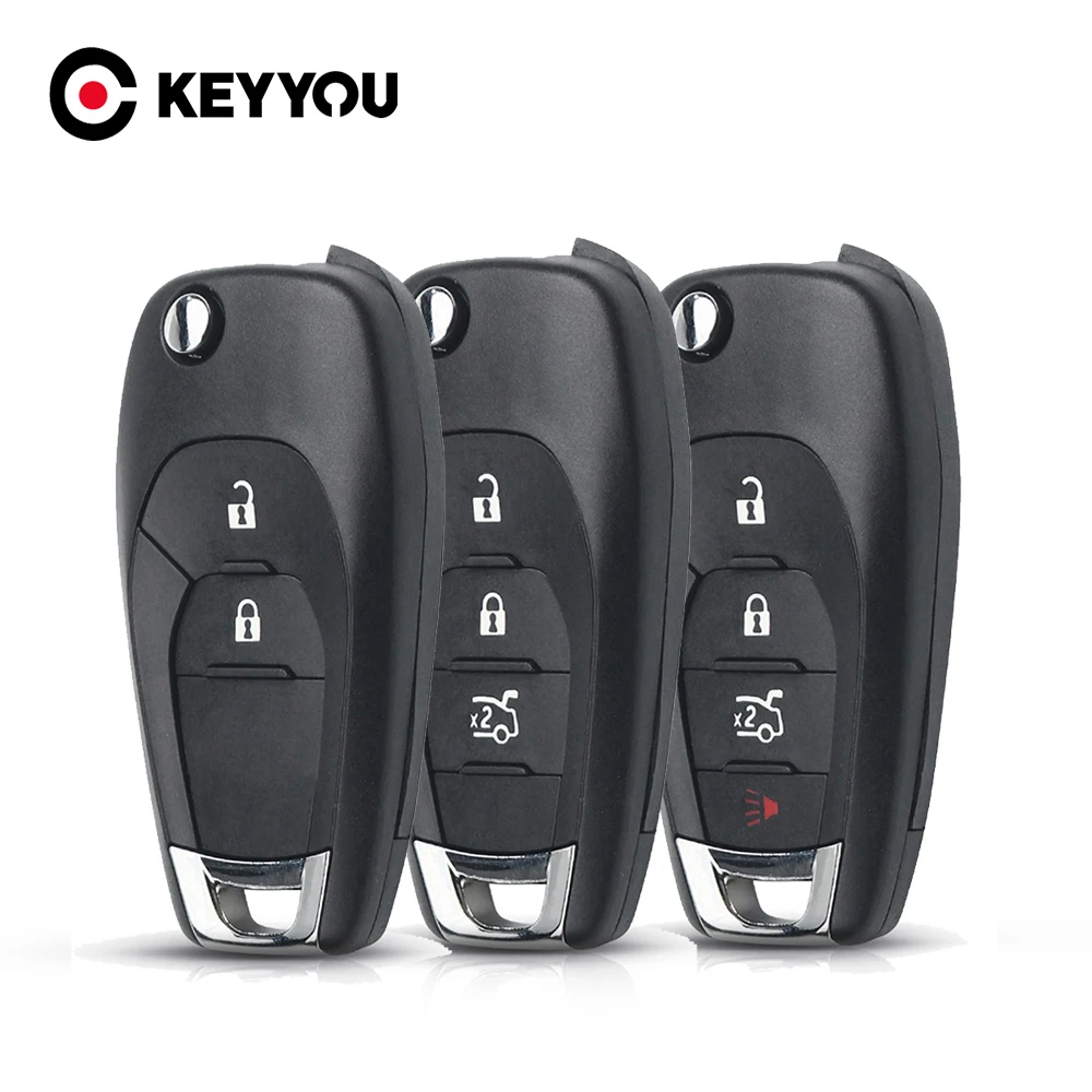 

KEYYOU Free Shipping Folding Remote Car Key Case For Chevrolet Cruze Avo Auto Smart Replace Flip Key 2/3/4 Buttons