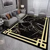 Nordic Black Gold Carpets Living Room Marble Sofa Large Area Rug Entrance Non-slip Door Mat Kitchen Hallway Balcony Decor Rugs 1