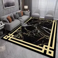 Nordic Black Gold Carpets Living Room Marble Sofa Large Area Rug Entrance Non-slip Door Mat Kitchen Hallway Balcony Decor Rugs 1