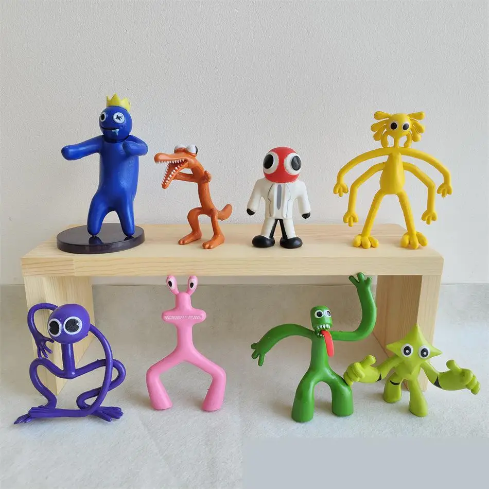 8 Pz/Set Rainbow Friends 6-10Cm Mini Figure Game Periferiche Doll Model Cake Decoration Blue Green Yellow Halloween Gift Kids