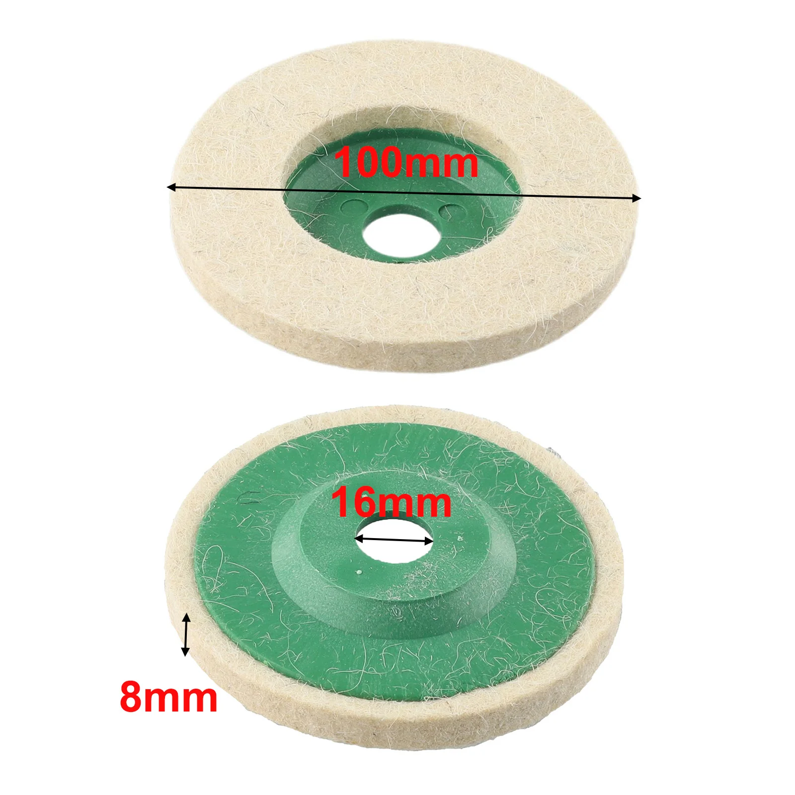 

100% New Brand Polishing Wheel Angle Grinder 100mm 16mm/0.63in Inner Diameter 3pcs 8mm/0.31in Thickness Disc Felt