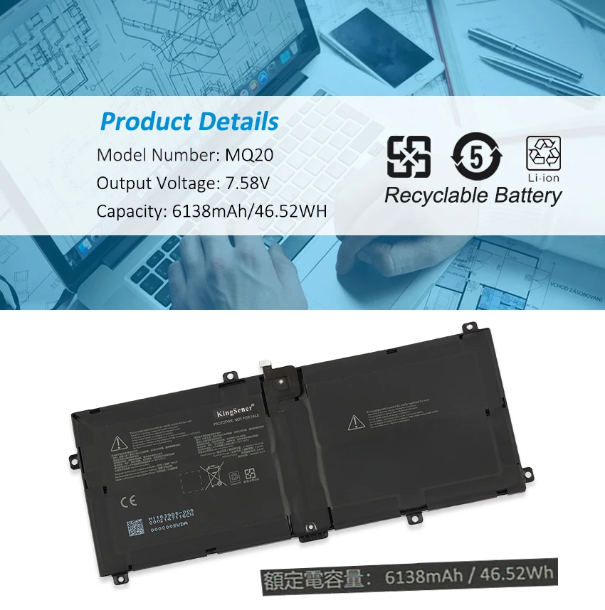 KingSener-Bateria do portátil para Microsoft Surface Pro