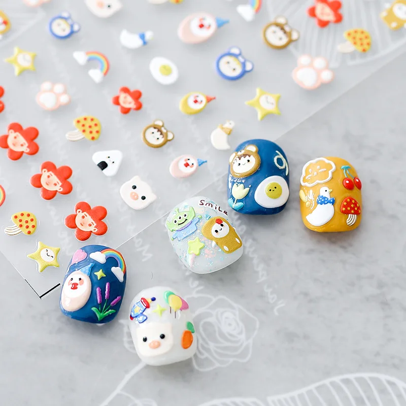 

[Meow.Sensei] Three-Dimensional Nail Stickers Thin Transparent Adhesive Nail Sticker Nail Jewelry Pastoral Story Ts880