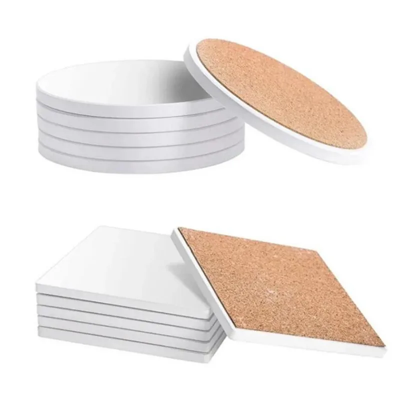 blank sublimation ceramic coasters white absorbent