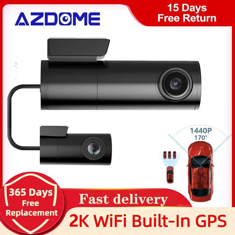 

AZDOME 2K Dash Cam front and rear 1440P Camera CAR DVR wifi gps dashcam Video Recorder Auto Night Vision 24H Parking Monitor