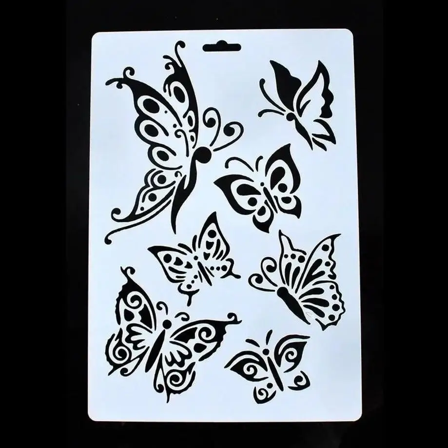 1 Pcs Butterfly Stencils For Wall Painting DIY Scrapbooking Photo Album Paper Card Making Craft Decorative Embossing Template