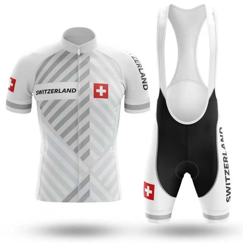 Switzerland Cycling Jersey Set Swiss Team Bicycle Clothing MTB Bike19D Gel Bib Shorts Men Bike Ropa Ciclismo Triathlon