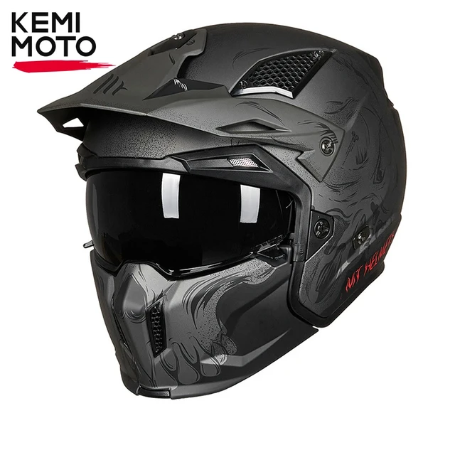 Cascos de Moto de carreras para hombre y mujer, cascos integrales de cara  completa, aprobado por DOT, con visera antivaho, casco Kask Venom DOT -  AliExpress