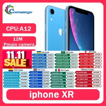Original Unlocked Apple Used iPhone XR  6.1" Display Face Id NFC 3GB RAM 64GB/128GB/256GB ROM 12MP A12 Bionic IOS xr CellPhone