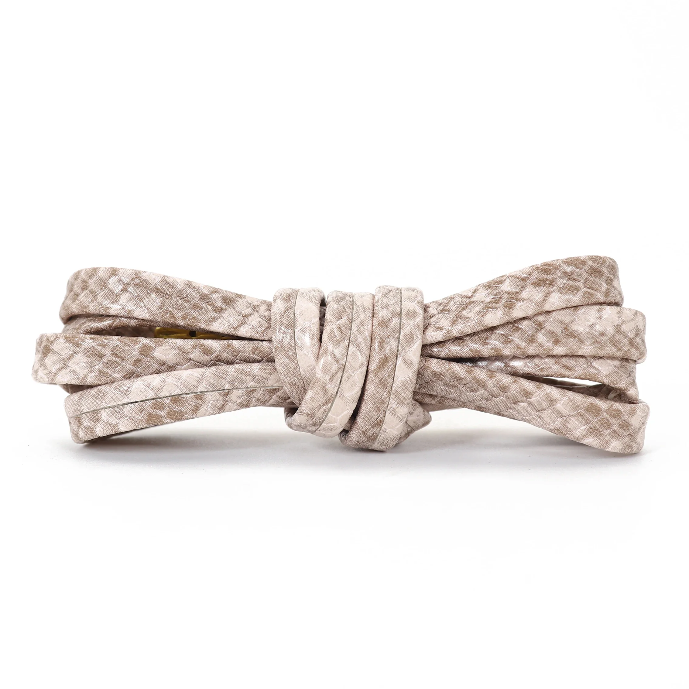 Coolstring flache 7mm fortschritt liche Schnürsenkel aus Leder mit Schlangen haut muster und goldenen Schnürsenkeln mit Metallspitze für sportliche Laufschuhe