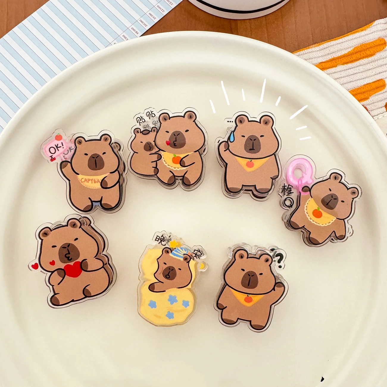 

Photo Clip Cute Paper Clip Sealing Clamp Bookmark Kawaii Capybara Acrylic Clip Binding