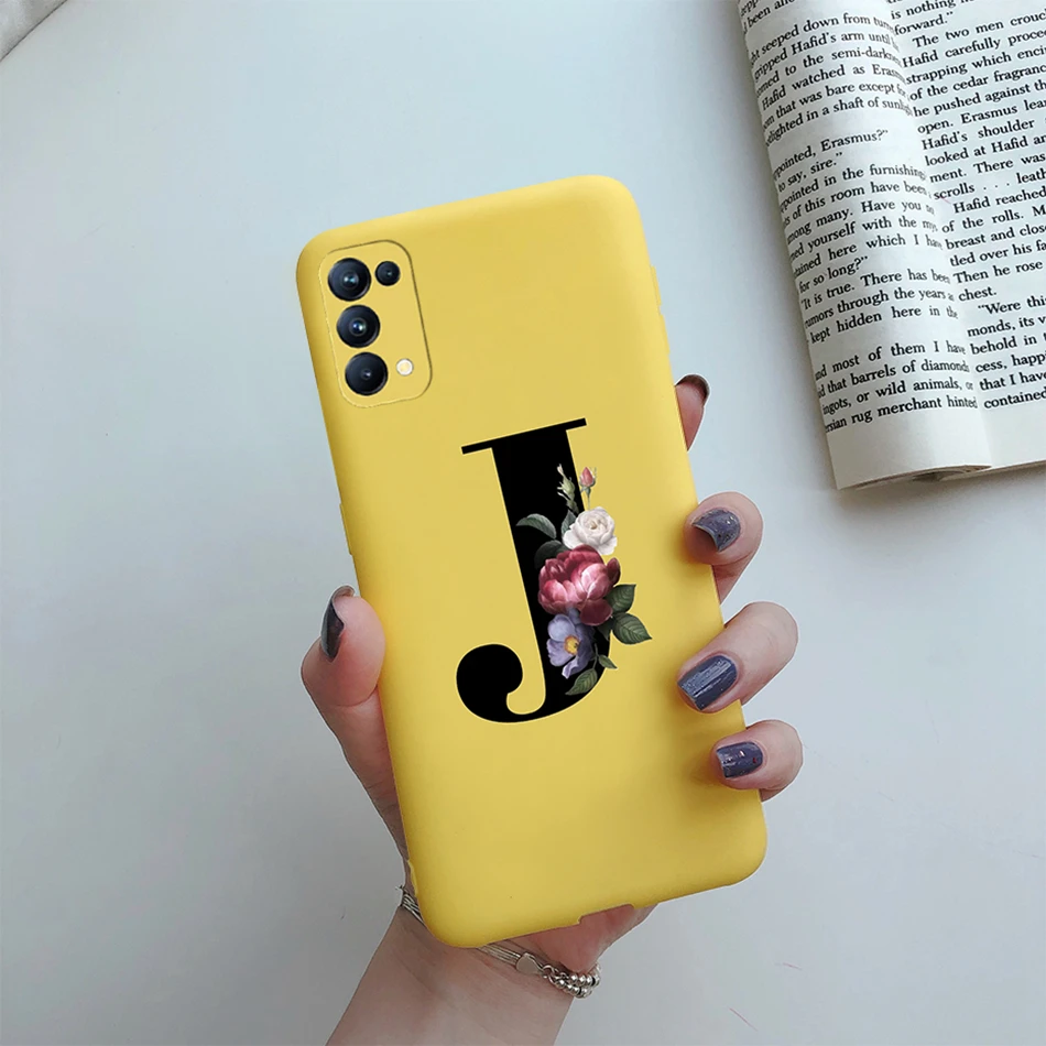 For OPPO Reno5 5G Case Custom Name Gold Letters Silicone Fundas Soft TPU Phone Cover For OPPO Reno 5 Reno5 Pro Find X3 Lite Case