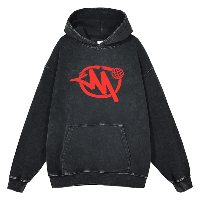 Minus Two LOGO Print Hoodies Retro Cotton Streetwear Pullover Top Y2k Hip Hop Casual Men Women Oversized Loose Sports Sweatshirt