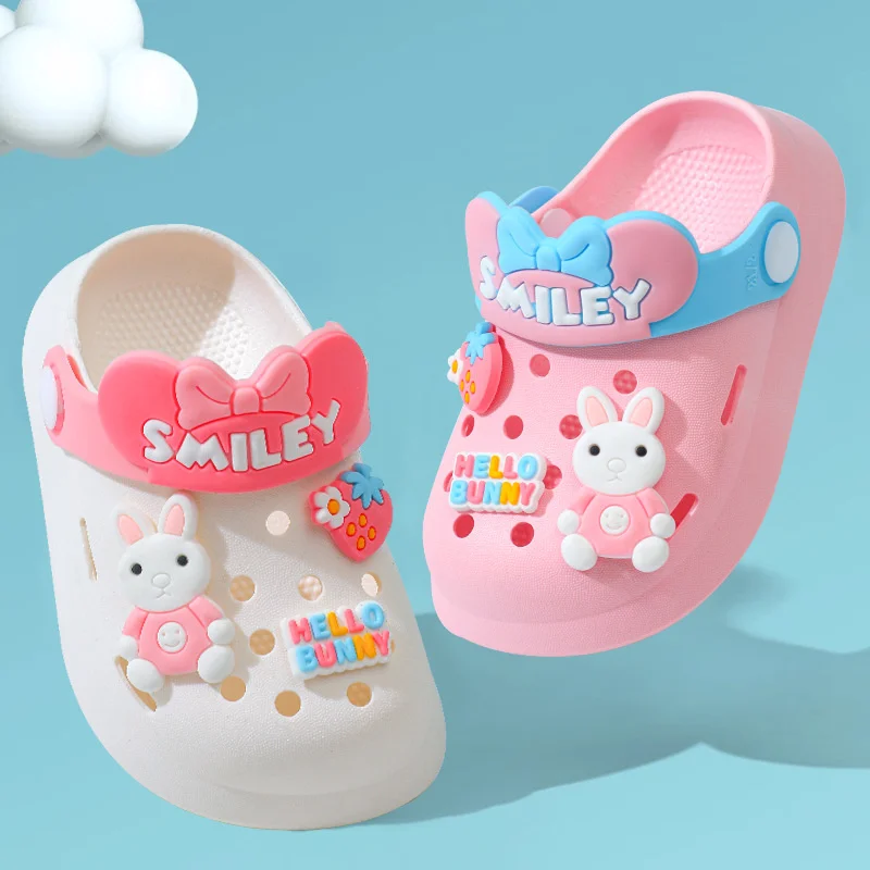 Garden Shoes Children's Sandals And Slippers Summer Girl Breathable Baby Indoor Soft Sole Cartoon Anti Slip Toe Kids Shoes