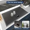 Hidden Cup Washer Sink With Cover Panel Stainless Steel Kitchen Sink With Trash Can Large Single Slot Multifunctional Wash Basin 2