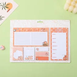 Capybara Kawaii Weekly Planner and Memo Pad Set - Sticky Notes for School & Office Organizing (B)
