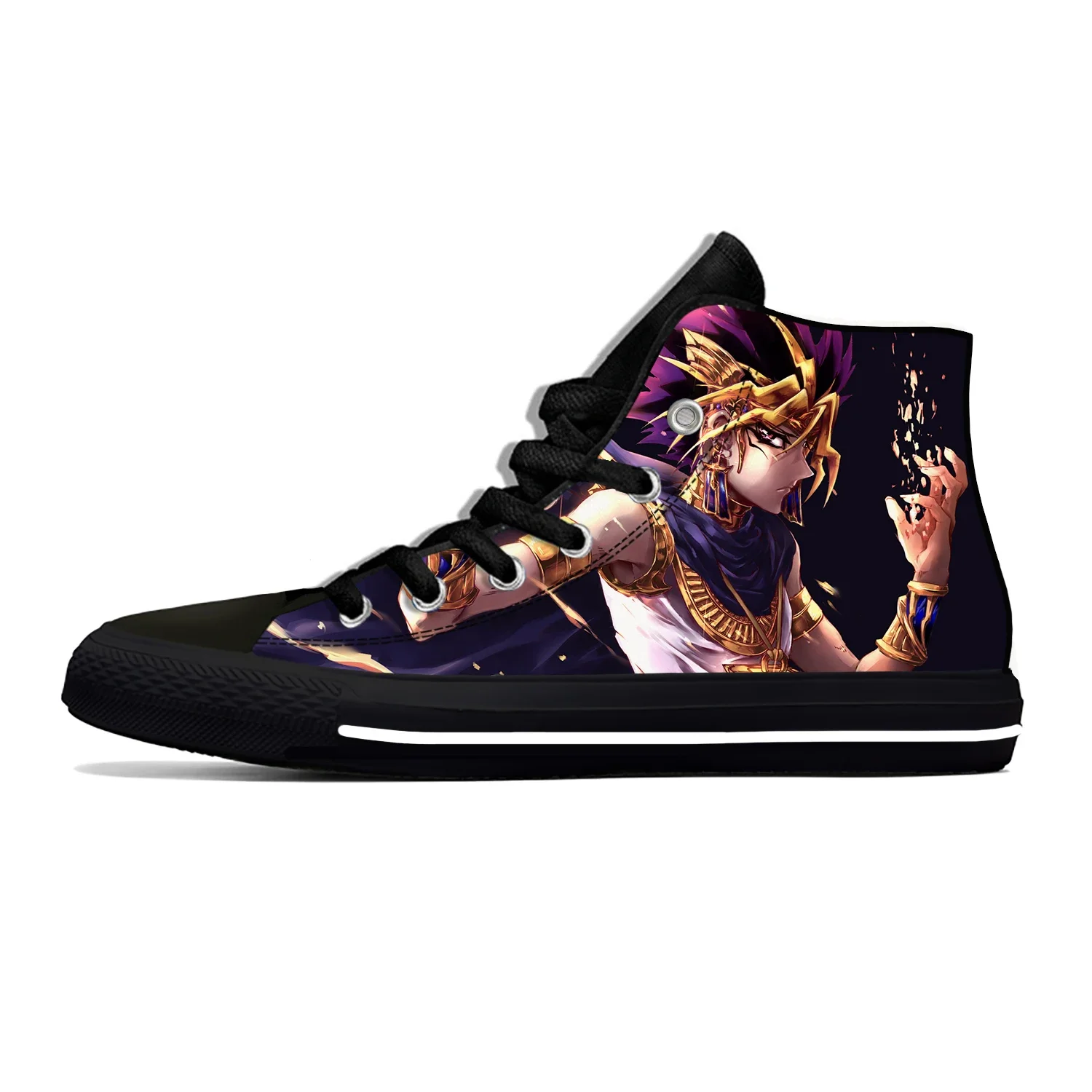Hot Anime Yu Gi Oh Lightweight Cloth 3D Print Cool Fashion High Top Canvas Shoes Mens Womens Teenager Casual Breathable Sneakers 3