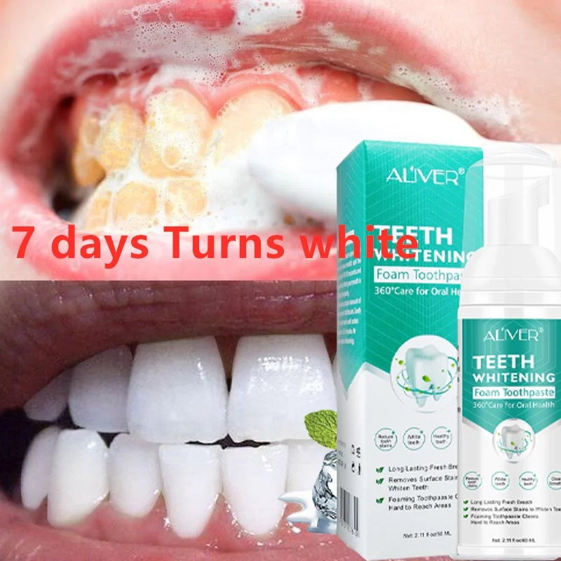 Teeth Whitening Mousse Foam Whitening Toothpaste Ultra fine Mousse Deeply Cleaning Gums Stain