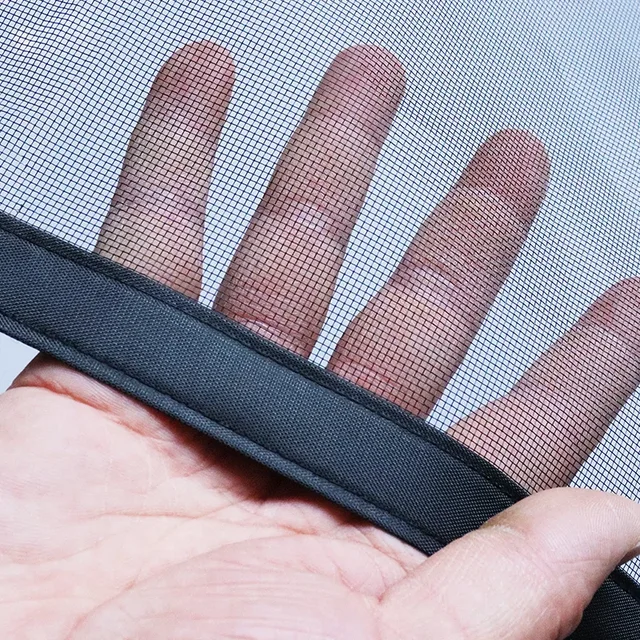 Écran de porte en maille respirante 1 pièce – Moustiquaire d'été durable – Ajustement facile, plusieurs tailles disponibles【NOIR】 2