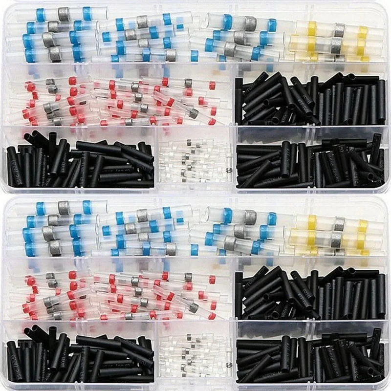 

400PCS Heat Shrink Solder Sleeve Seal Electrical Waterproof Insulated Wire Connectors Butt Terminals Cable Splice Automotive