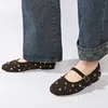 2025 Summer Brand Mary Jane Shoes for Women Fashion Rivet Suede Classic Retro Brown Casual Soft Bottom Comfortable Ladies Flats 6