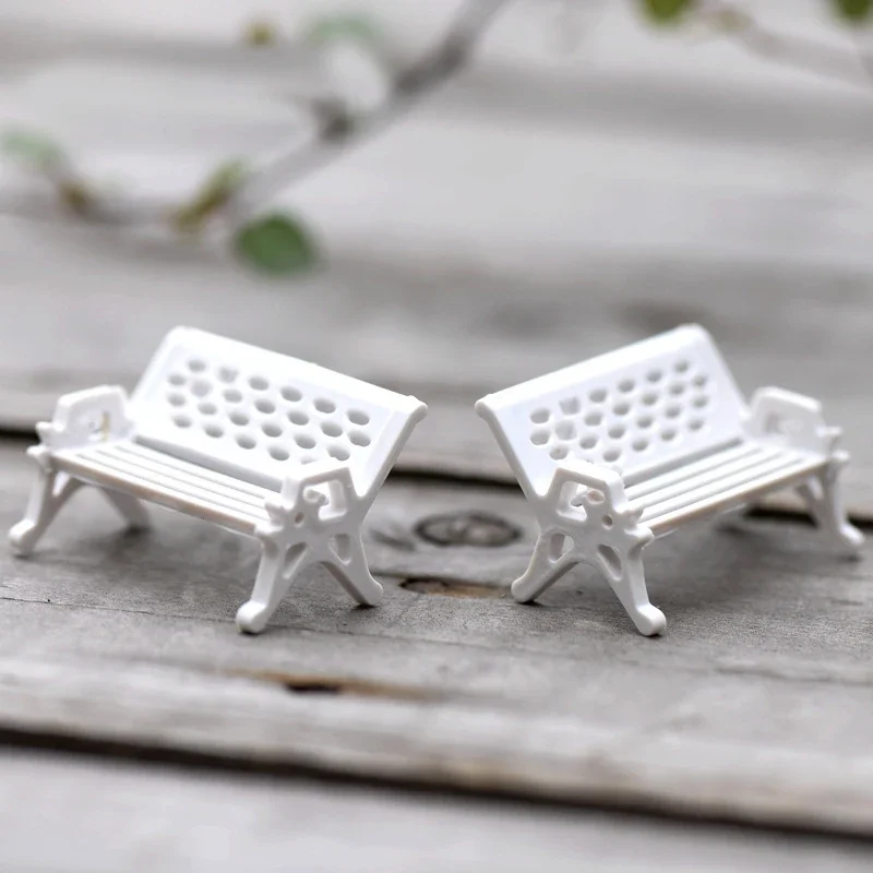 10Pcs/lot Mini Garden Decoration Chairs Fairy Garden Miniatures Terrarium Figurines Chair Craft Decoration Terrarium Figurine