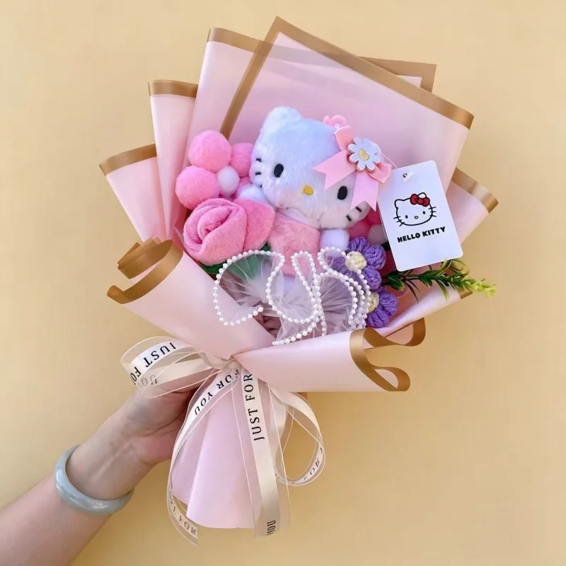 Authentic Hello Kitty Melody Kuromi Cinnamoroll Creative Sanrio Bouquets New Year Birthday Valentine Christmas Graduation Gift