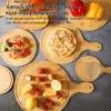 6/7/8/9/10 Inch Bamboo Wooden Pizza Board Round with Handle Pizza Baking Tray Pizza Stone Cutting Board 5