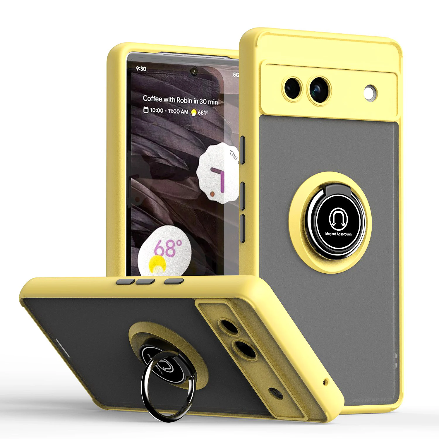 Shockproof Armor Matte Case with Magnetic Ring Stand Holder