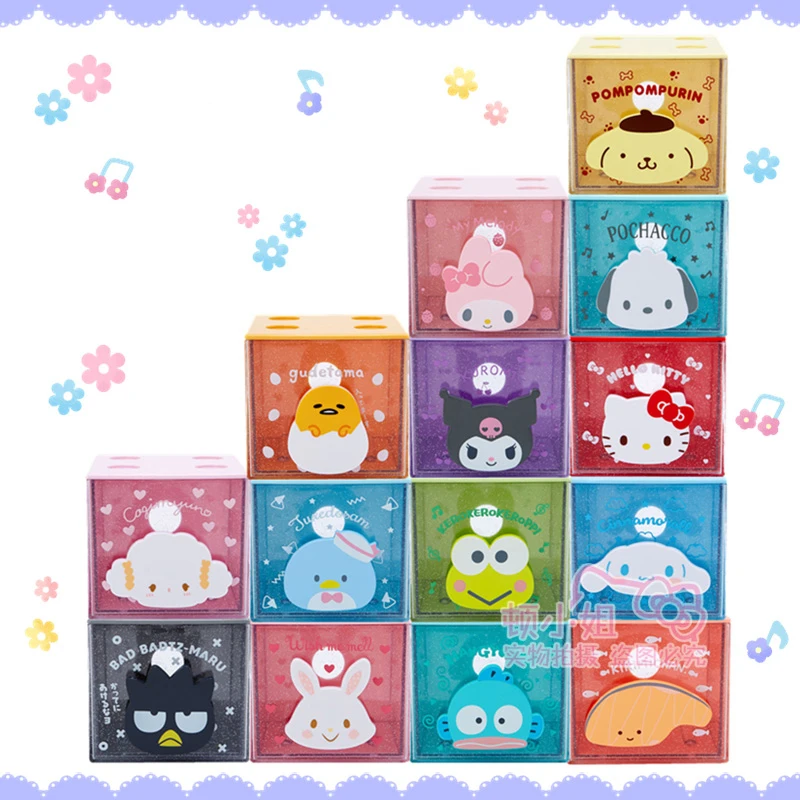 

Милая мультяшная кавайная Sanrios My Melody Kuromi Cinnamoroll Kitty прозрачная коробка для ящика настольная коробка для хранения Пылезащитная шкатулка для ювелирных изделий