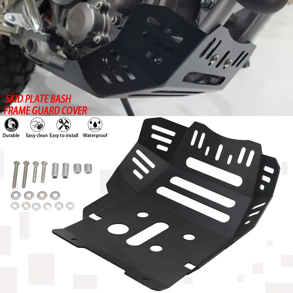 Worldmotop Motorcycle Skid Plate For Honda CRF300L 2021-2023 - Silver Engine Guard