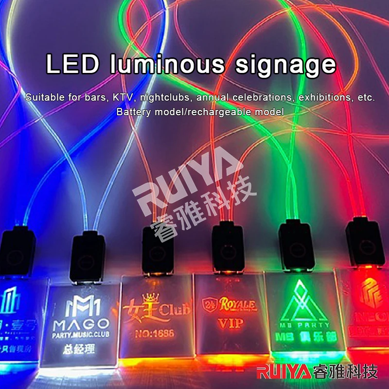 

Bar Party Corporate Event Supplies LED Luminous Name Tag Acrylic Tag Flash ID Tag Work Tag Creative Gift