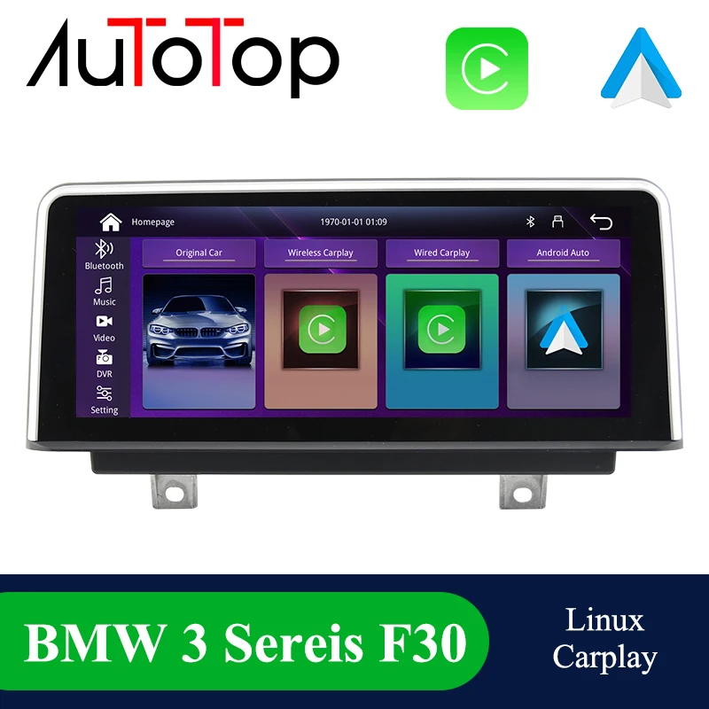 Autotop 10.25" F30 Car Multimedia Screen Wireless Carplay for BMW 3/4 ...