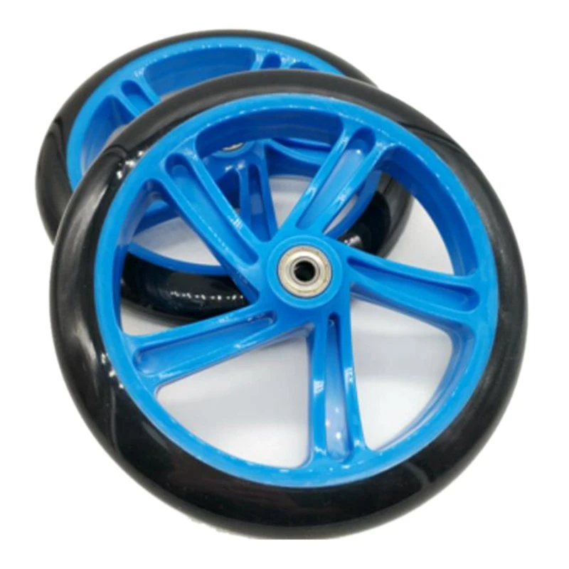 

2 Pieces Scooter Wheel 200 mm PU Material Wheel Thickness 30 mm ABEC-7 Bearing Scooter Accessories,Blue