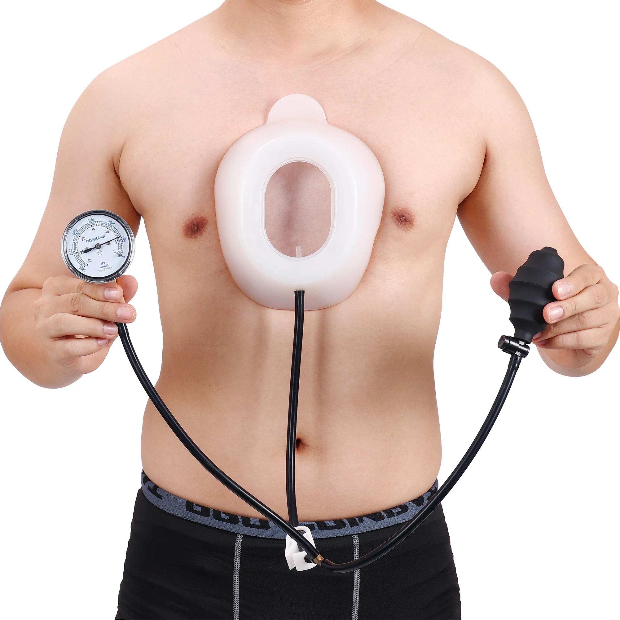 Pectus Excavatum Vacuum Bell - Pectus Excavatum Orthosis Brace,Physical Correction,Washable,with Pressure Gauge 2