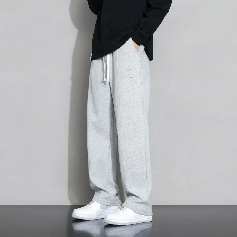 Men's pants casual fashion loose streetwear jogging bottoms mens korea reviews a lot of clothing solid color straight pants XXXL